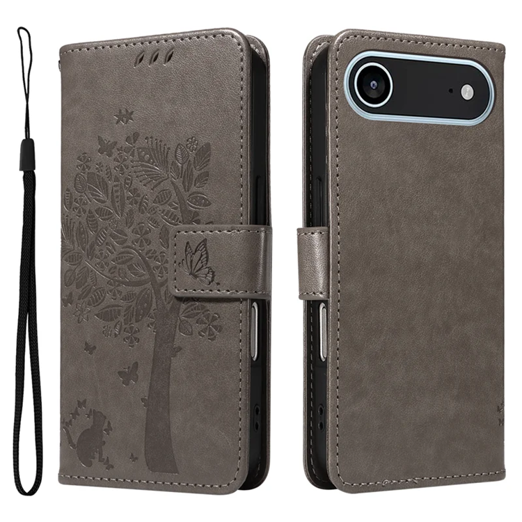 iPhone Air Konstläder Plånboksfodral Tree Pattern - Grå | 2353 | AlltMobil