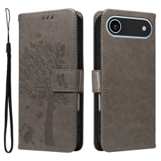 A-One Brand - iPhone 17 Air Plånboksfodral Tree Pattern - Grå