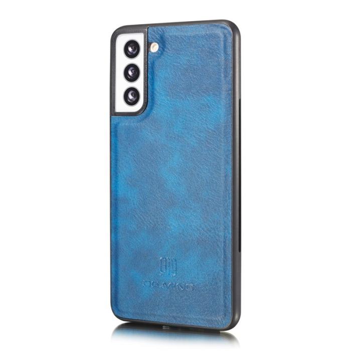 DG.MING - DG.MING Samsung Galaxy S21 4G/5G Plånboksfodral Äkta Läder 2-i-1 Blå
