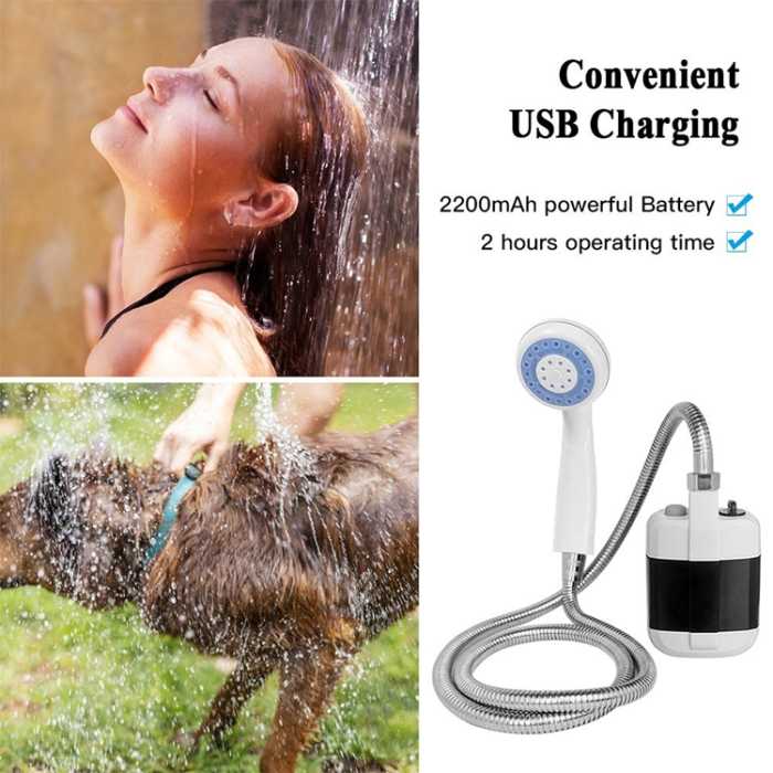 OEM - Bärbar Campingstranddusch 4.9 fot Uppladdningsbar Pump