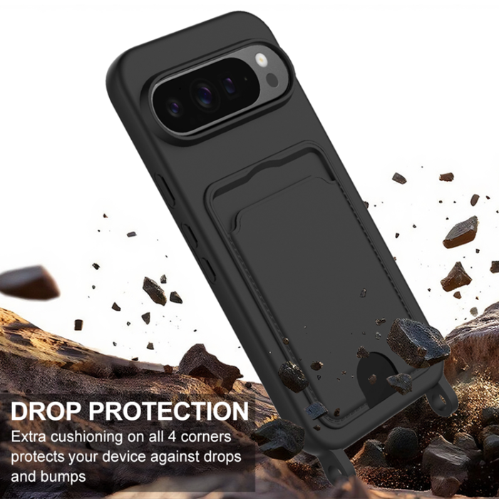 A-One Brand - Google Pixel 10 Pro Mobilskal Korthållare Silikon - Svart