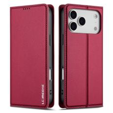 LC.imeeke - LC.IMEEKE L1 Series iPhone 17 Pro Max Pl&aring;nboksfodral Konstl&auml;der - R&ouml;d