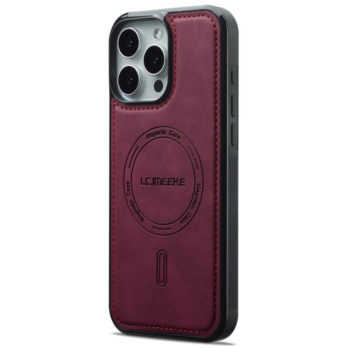 LC.imeeke - LC.IMEEKE L6 iPhone 16 Pro Fodral KonstLäder - Röd