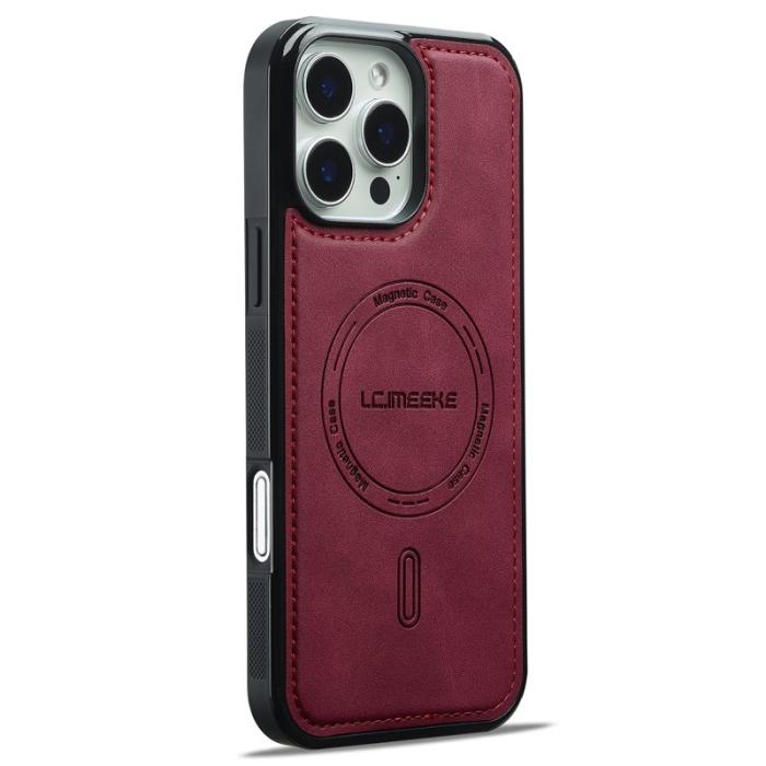LC.imeeke - LC.IMEEKE L6 iPhone 16 Pro Fodral KonstLäder - Röd