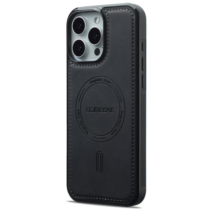 LC.imeeke - LC.IMEEKE L6 iPhone 16 Pro Fodral KonstLäder - Svart
