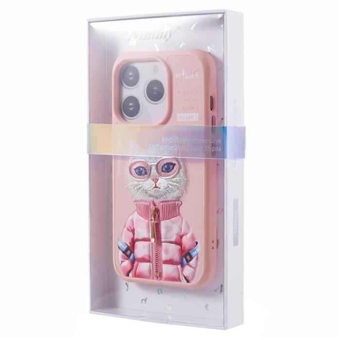 NIMMY - NIMMY iPhone 14 Pro Max Mobilskal Glasses Pet Gen 2 - Rosa Coat Cat