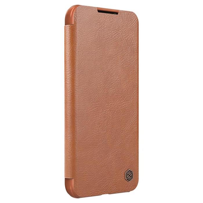 UTGATT - Nillkin Galaxy S22 Plånboksfodral Qin Läder Pro Holster Flip - Brun
