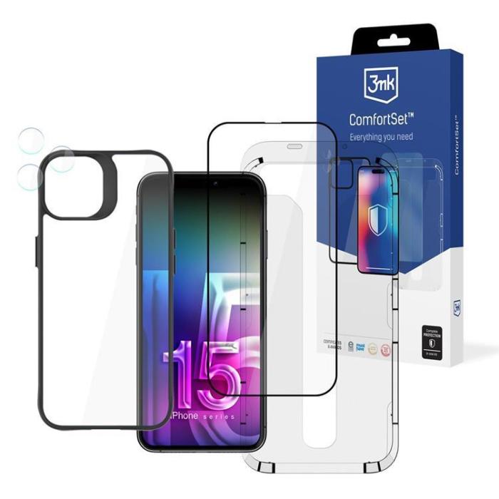 3MK - 3MK [4 PACK] iPhone 15 Pro Skyddspaket Comfort Set