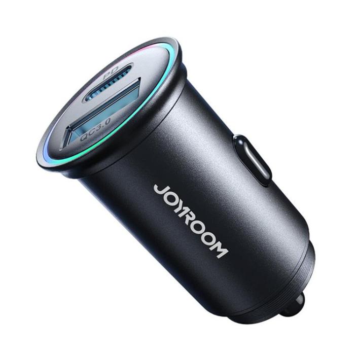 Joyroom - Joyroom Mini Billaddare USB-A/USB-C 60W - Svart