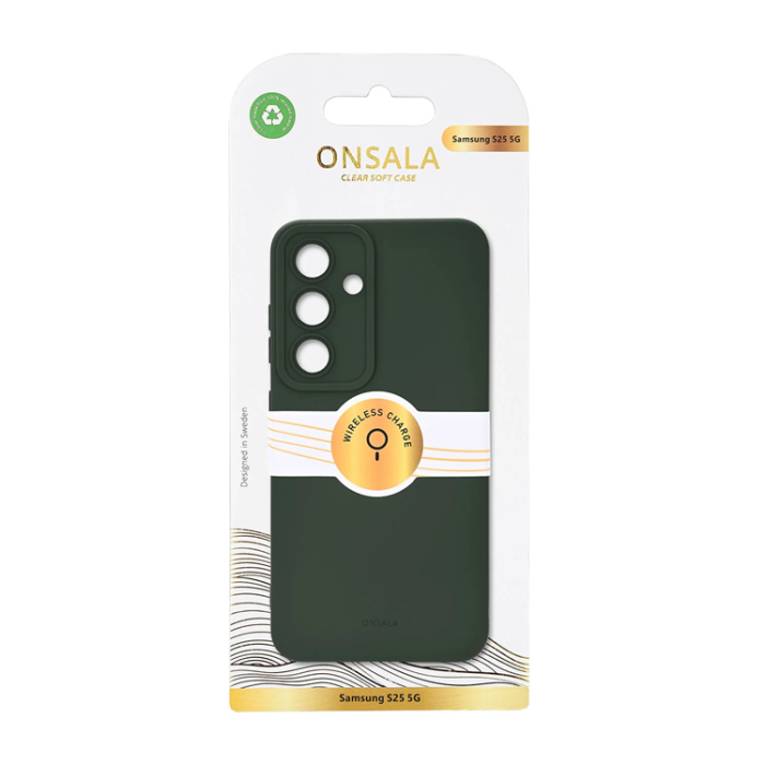 Onsala - Onsala Galaxy S25 Mobilskal Silikonkänsla Återvunnen - Olivgrön
