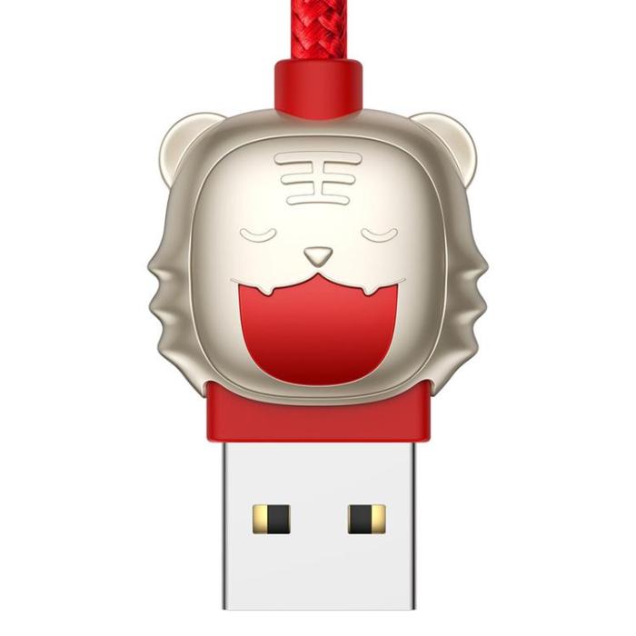 UTGATT5 - Baseus Tiger 3in1 Lightning USB-C Micro USB Kabel 1.2m - Röd
