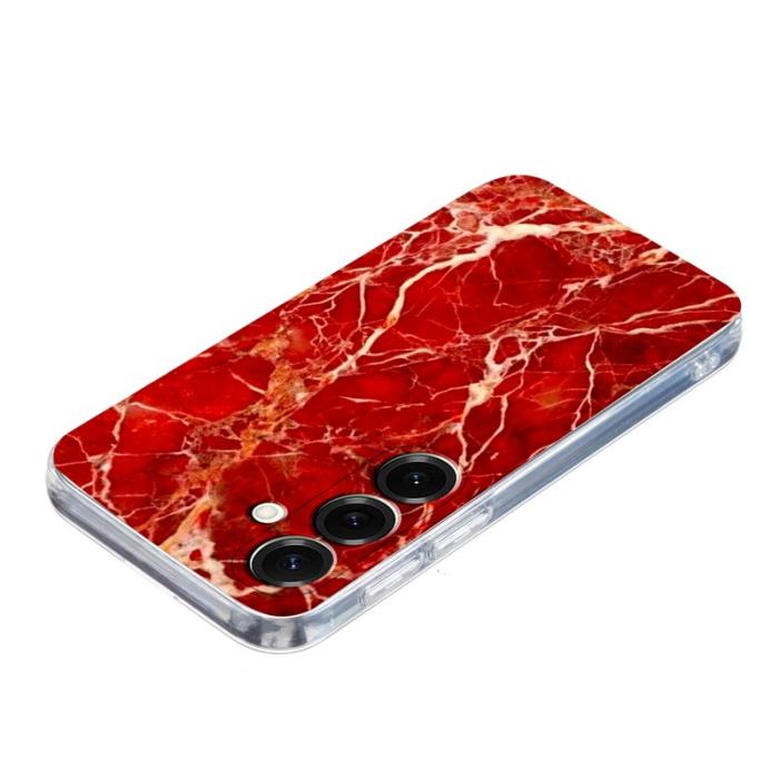 OEM - Samsung Galaxy S26 Plus Skal Marmortryck Mjuk TPU - Röd
