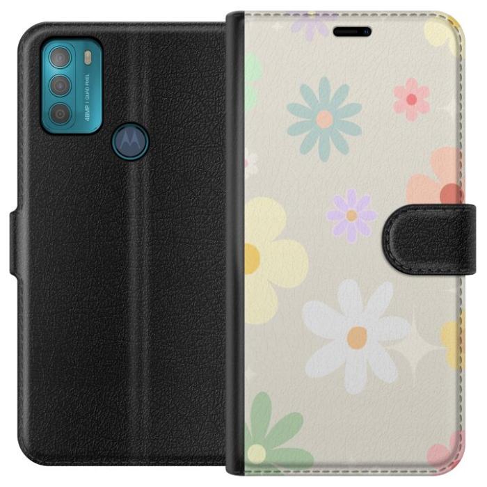 iSecrets - Plånboksfodral till Motorola Moto G50 med fejdande blommor