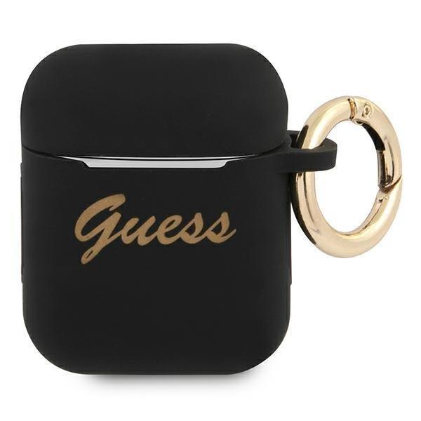 Guess Silicone Vintage Script Skal AirPods - Svart | 2353 | AlltMobil