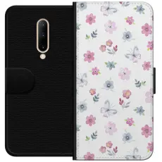 Gustaf - Pl&aring;nboksfodral till OnePlus 7 Pro med Blommor och fj&auml;rillar