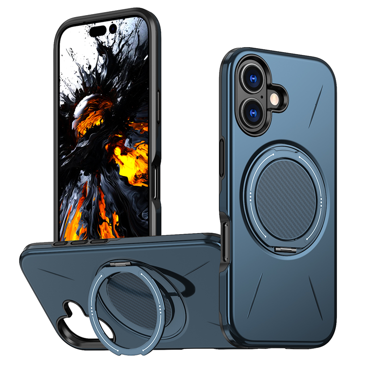 iPhone 16 Plus Mobilskal MagSafe Rotating Kickstand TPU + PC (Blå) | 2353 | AlltMobil