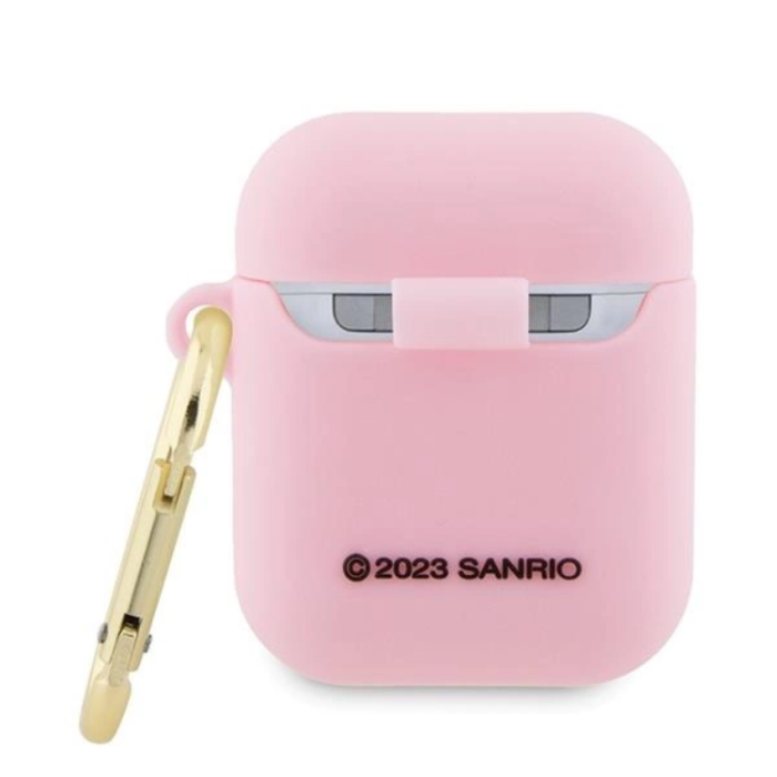 Hello Kitty - Hello Kitty AirPods 1/2 Skal Silikon 3D Kitty Head - Rosa