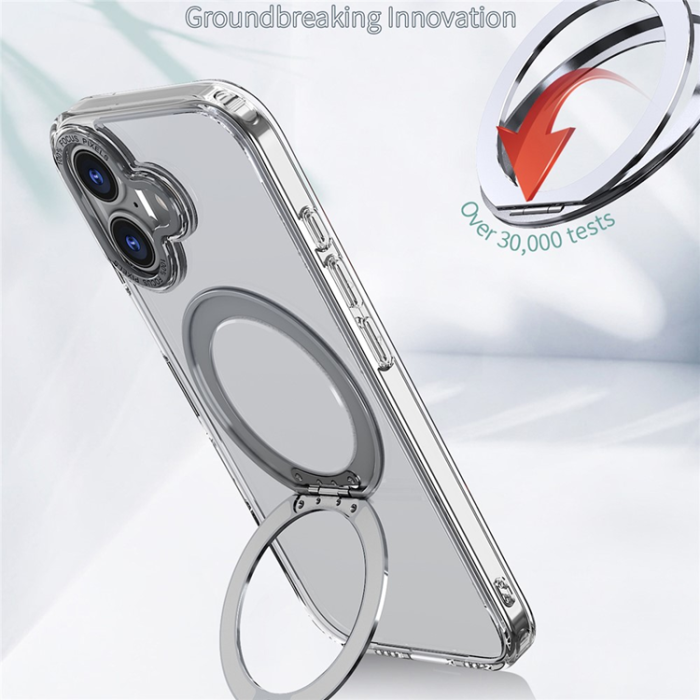 A-One Brand - iPhone 17 Mobilskal MagSafe TPU + Acrylic Kickstand - Transparent