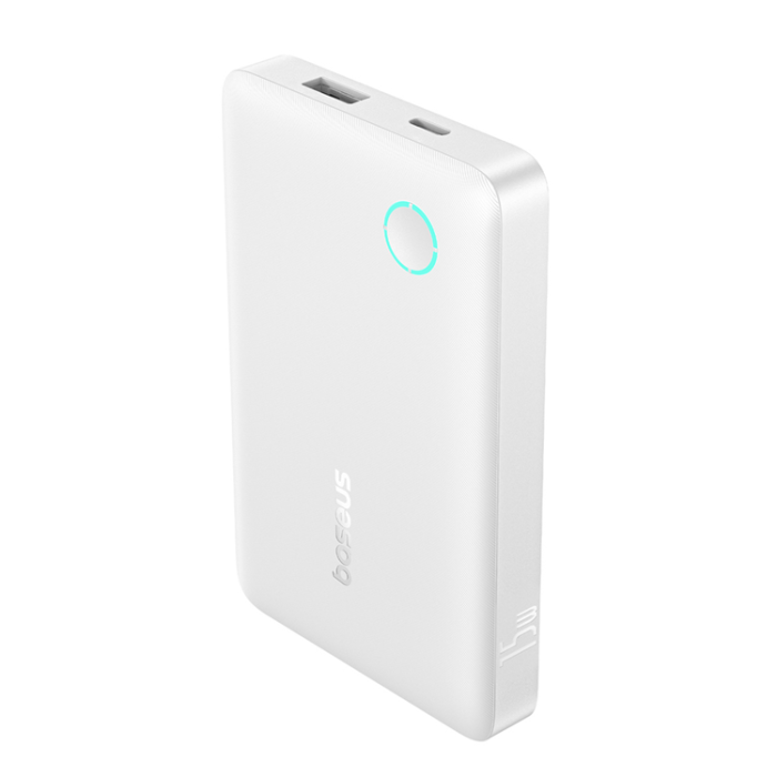 BASEUS - Baseus Powerbank 10000mAh 15W med USB-C Kabel 3m - Vit