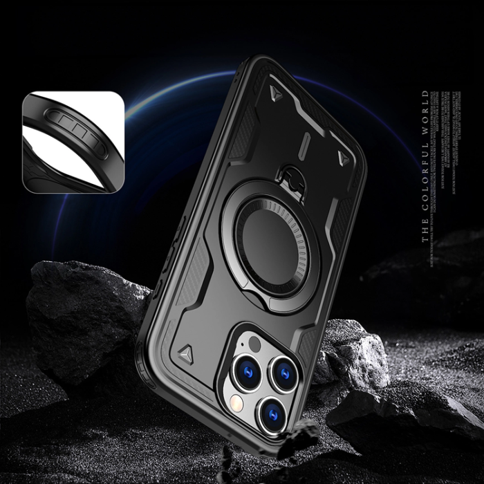 OEM - iPhone 16 Pro Mobilskal MagSafe Hybrid Armor Trendy - Svart