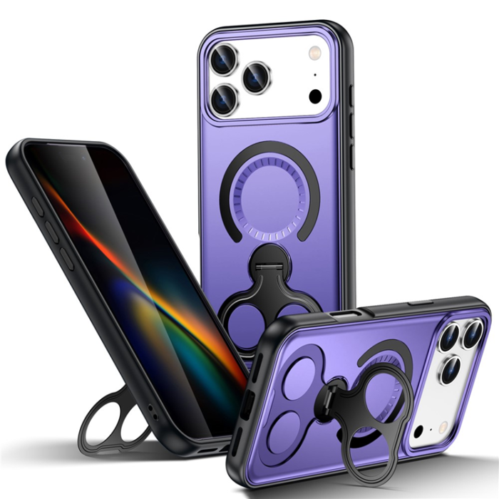A-One Brand - iPhone 17 Pro Max Mobilskal MagSafe Dual Hole Kickstand - Lila