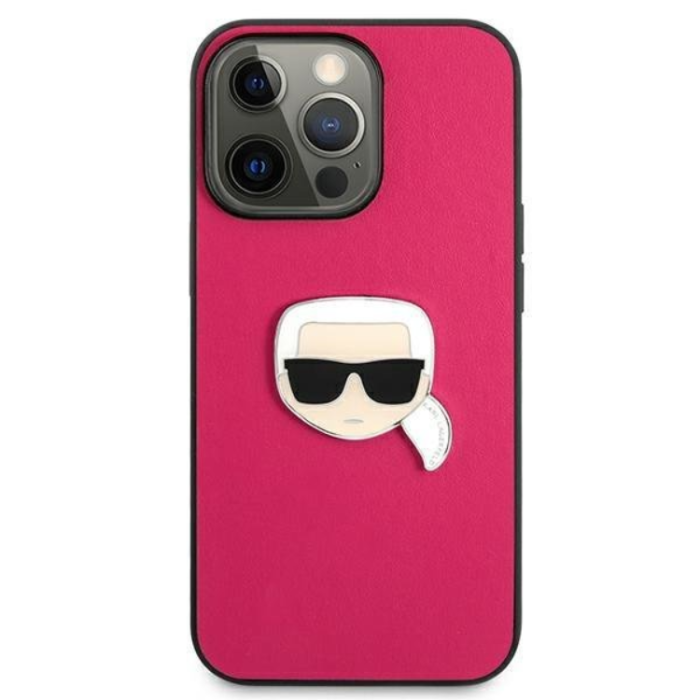 UTGATT1 - Karl Lagerfeld iPhone 13 Pro Mobilskal Läder Ikonik - Rosa