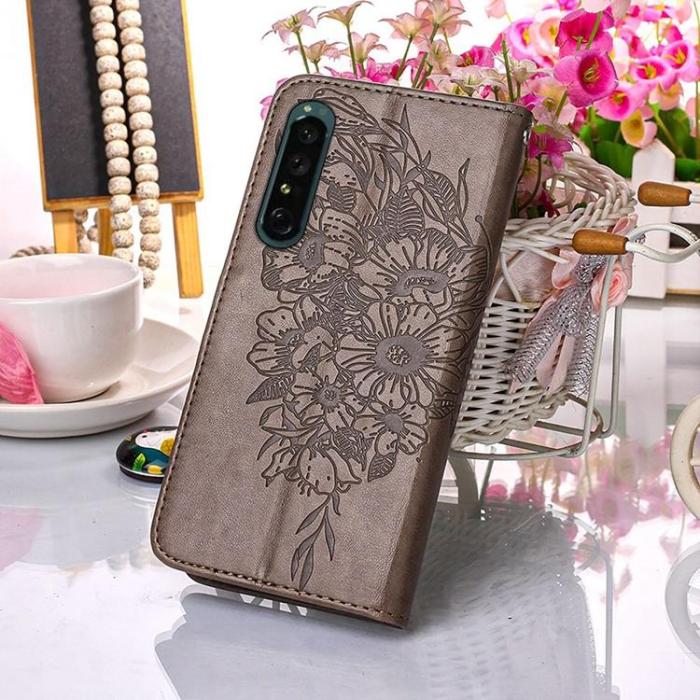 A-One Brand - Sony Xperia 1 IV Plånboksfodral Butterfly - Grå
