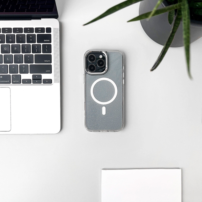 A-One Brand - Mobilskal för Samsung Galaxy S26 MagSafe Glitter - Vit