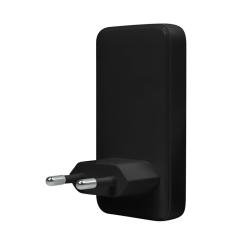 QUALO - QUALO Snabbladdare 45W 1xUSB-A 1xUSB-C GaN Ultra Slim - Svart