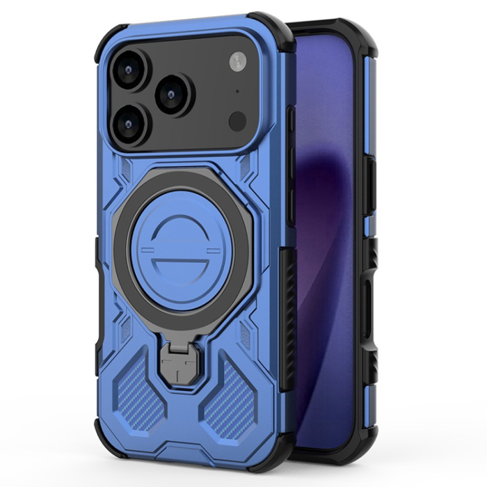 A-One Brand - iPhone 17 Pro Max Mobilskal Rotating Kickstand - Mörkblå