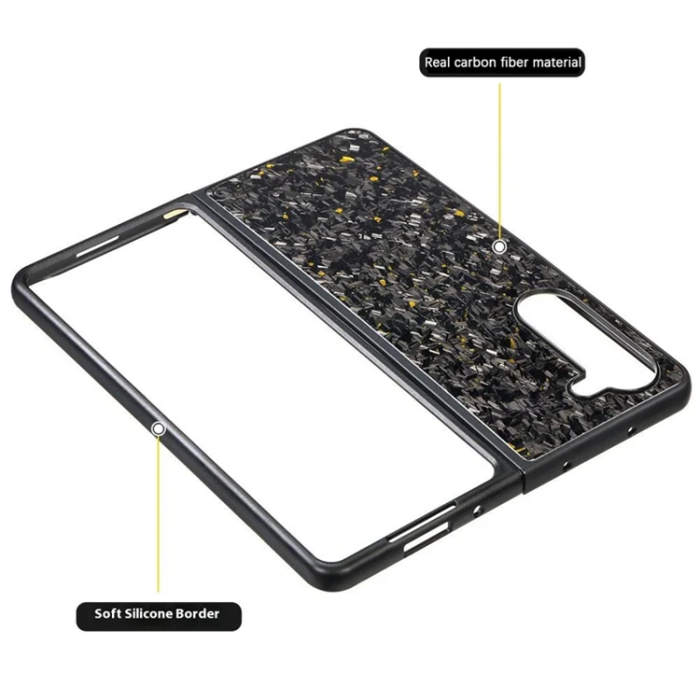 A-One Brand - Galaxy Z Fold 6 5G Mobilskal Aramid Fiber Forged Texture - Svart