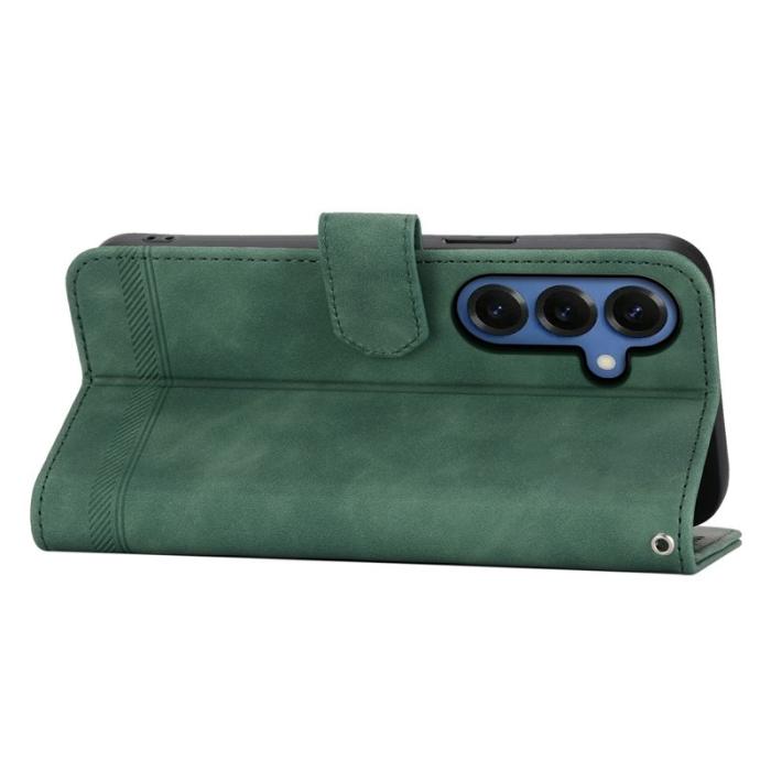 DIERFENG - DIERFENG Samsung Galaxy S26 Fodral Läder Med Handledsrem - Grön