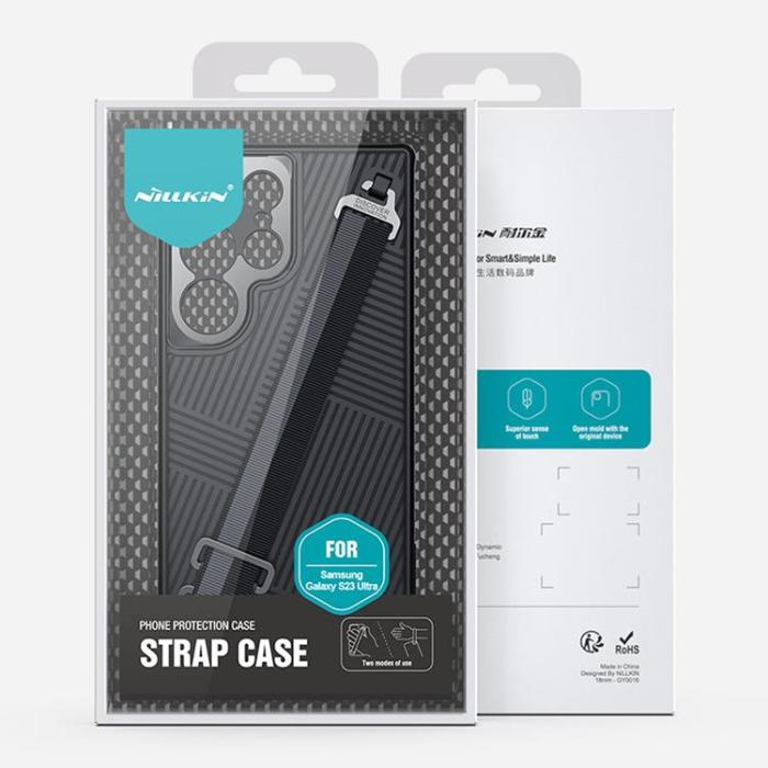 Nillkin - Nillkin Galaxy S23 Ultra Mobilskal Med Wrist Strap - Svart