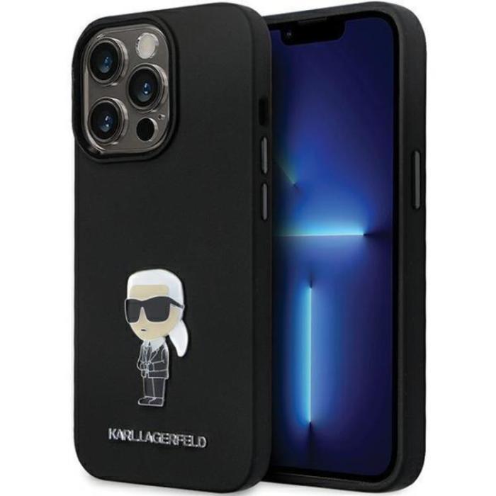 KARL LAGERFELD - KARL LAGERFELD iPhone 13 Pro Max Mobilskal Silikon Ikonik Metal Pin