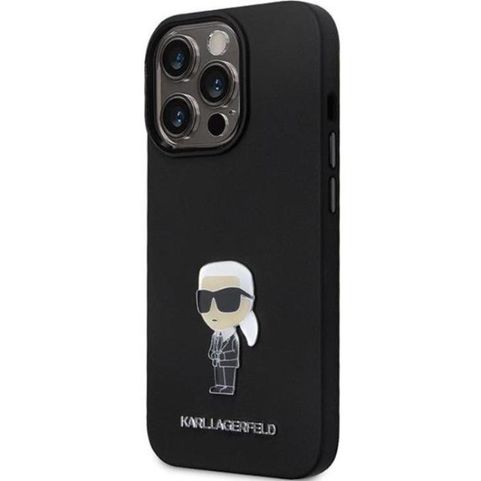 KARL LAGERFELD - KARL LAGERFELD iPhone 13 Pro Max Mobilskal Silikon Ikonik Metal Pin