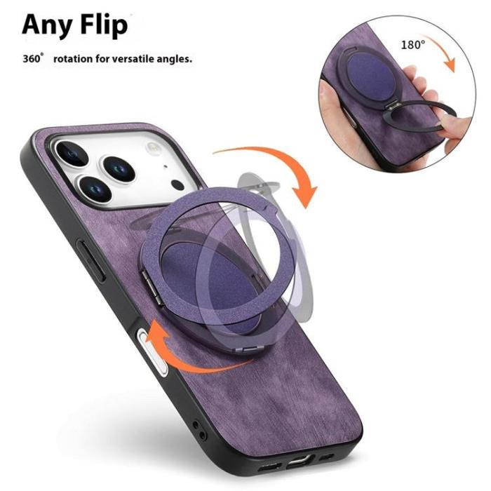 A-One Brand - iPhone 17 Pro Max Mobilskal Rotating Kickstand - Lila
