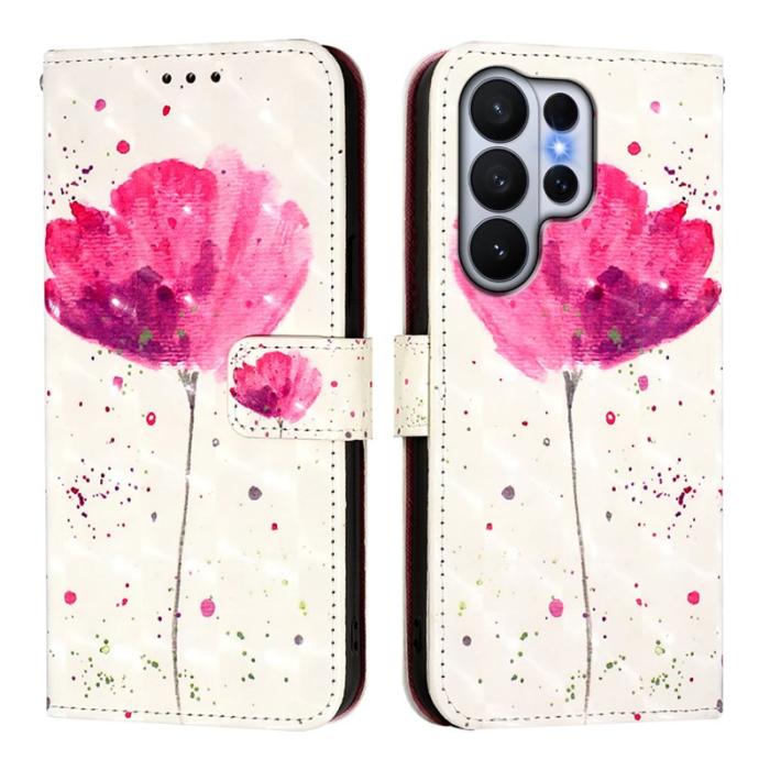 OEM - Samsung Galaxy S26 Ultra Fodral Äkta Läder Mönster - Blomma
