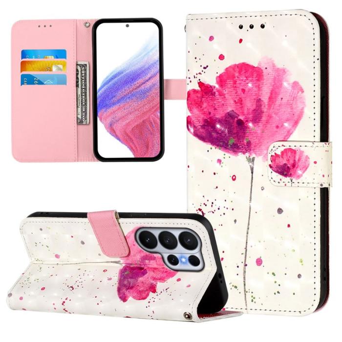 OEM - Samsung Galaxy S26 Ultra Fodral Äkta Läder Mönster - Blomma