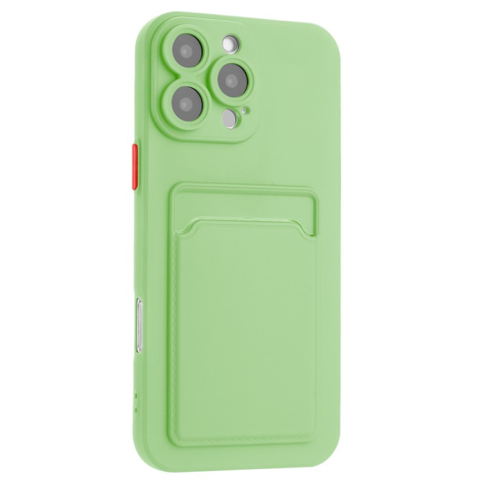 A-One Brand - iPhone 16 Pro Max Mobilskal Korthållare TPU - Matchagrön