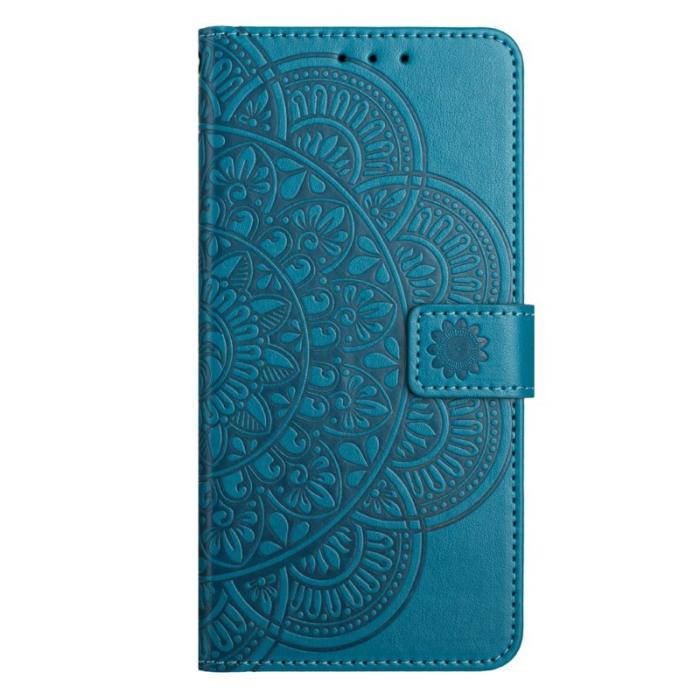 OEM - Samsung Galaxy S26 Ultra Skal Äkta Läder Mandala Mönster - Blå