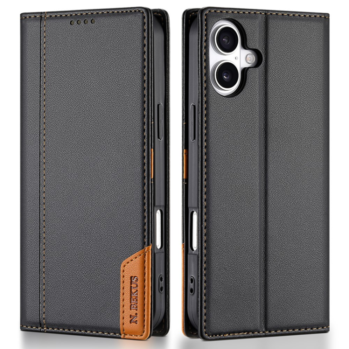 N.BEKUS - N.BEKUS iPhone 17 Plånboksfodral RFID Blocking P3 - Svart