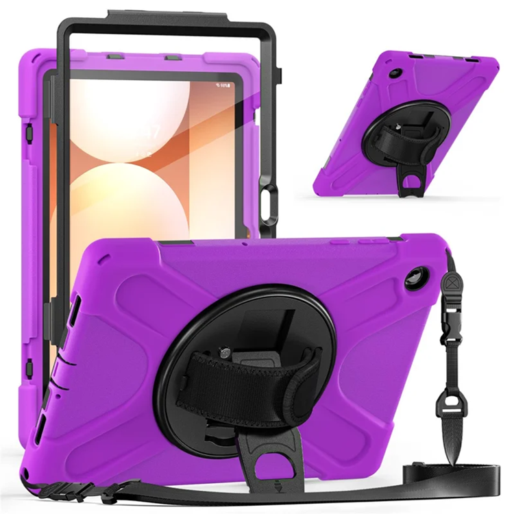 Galaxy Tab A11 Plus Mobilskal Kickstand Silikon Axelrem (Lila) | 2353 | AlltMobil