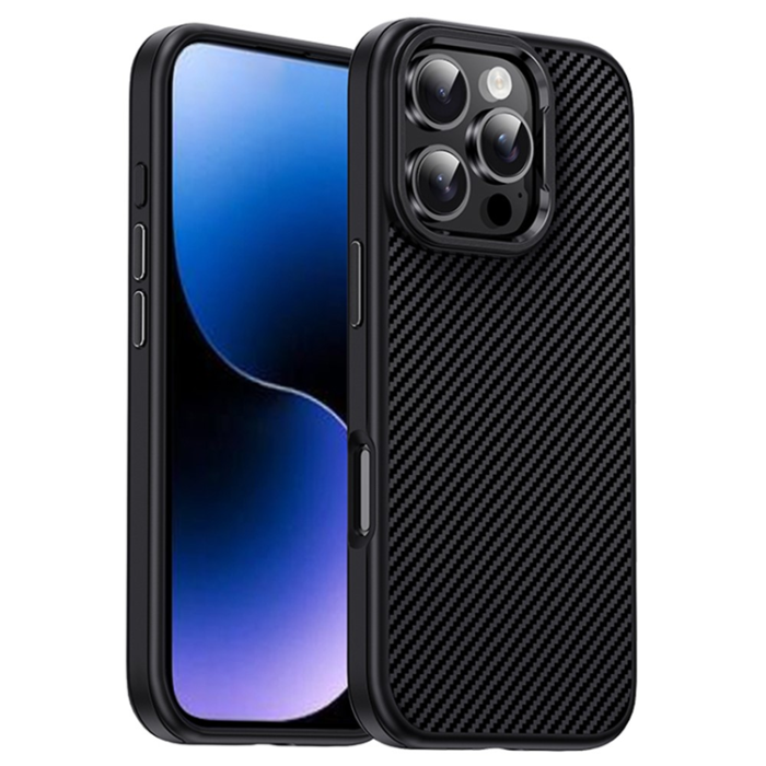 iPaky - IPAKY iPhone 16 Pro Max Mobilskal Carbon Fiber - Svart