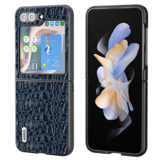 ABEEL - ABEEL Galaxy Z Flip 5 Mobilskal Äkta Läder Cowhide - Blå