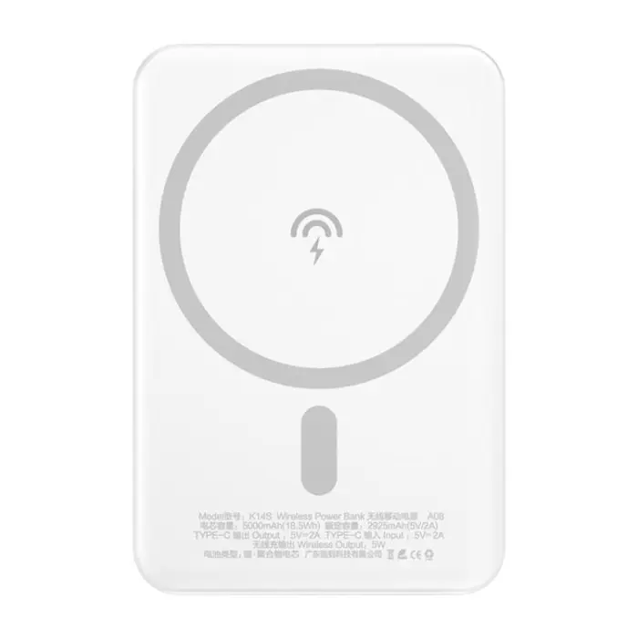 Dudao - Dudao Magsafe Trådlös Powerbank 5W 5000mAh - Vit