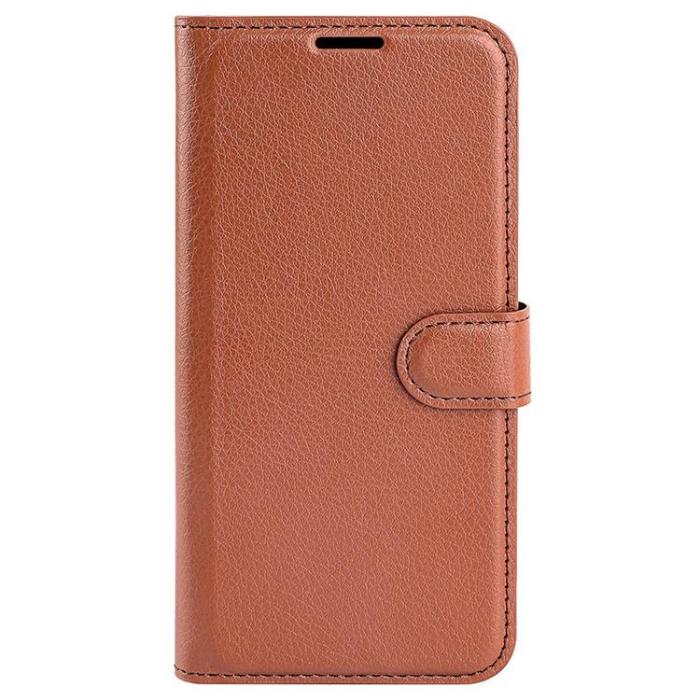 OEM - Litchi Flip iPhone 14 Plus Plånboksfodral - Brun