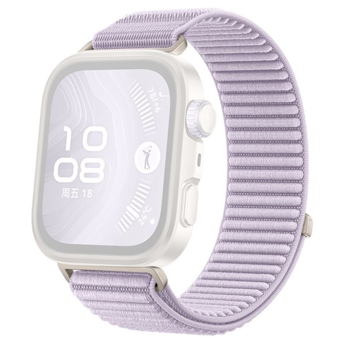 A-One Brand - Huawei Watch Fit 4/Fit 4 Pro Armband Magic Tape Nylon - Ljuslila