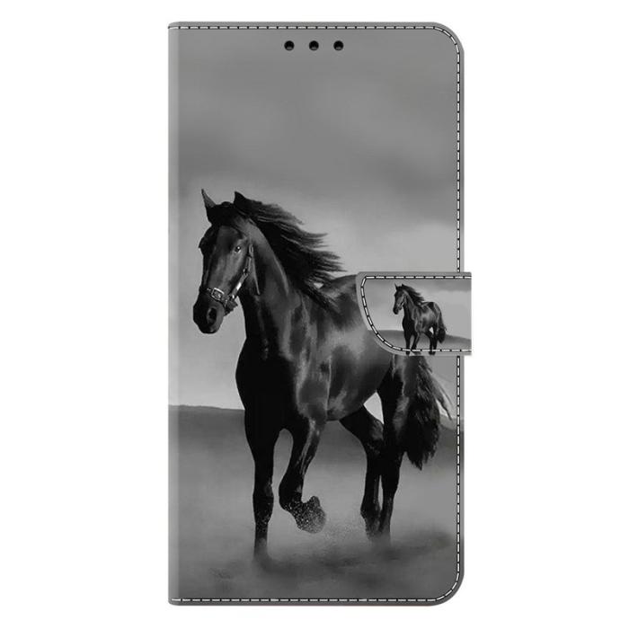 OEM - Samsung Galaxy A37 Plånboksfodral Konstläder Magnetisk Stängning - Svart Häst