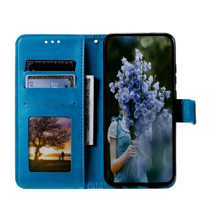 A-One Brand - Galaxy S26 Edge Plånboksfodral Imprinted Totem Läder - Blå