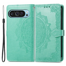 A-One Brand - Google Pixel 10/10 Pro Plånboksfodral Mandala Flower - Grön